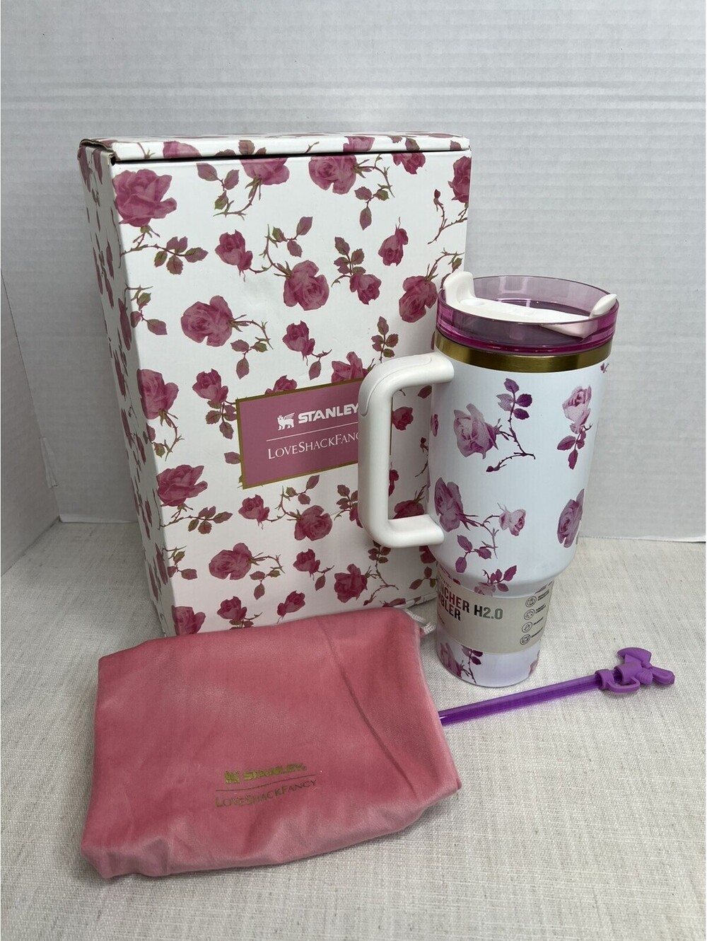 Stanley X Love Shack Fancy Ribbon Rosa Limited Edition 40oz Quencher Tumbler NIB